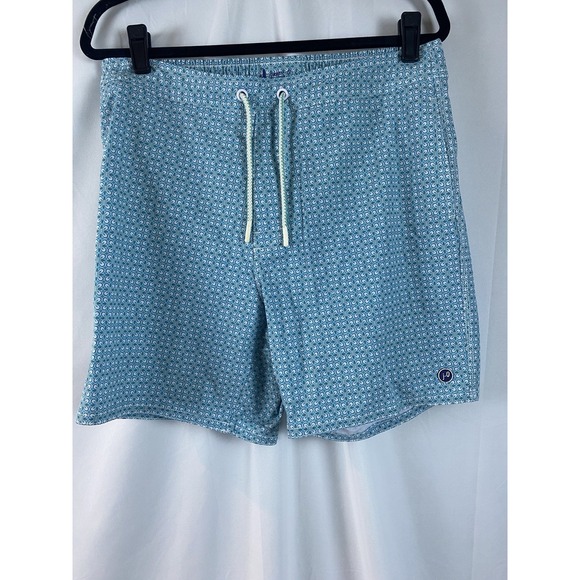 Johnnie O Men's Size Large Teal Lined Swim Trunks With Pockets - Picture 1 of 4